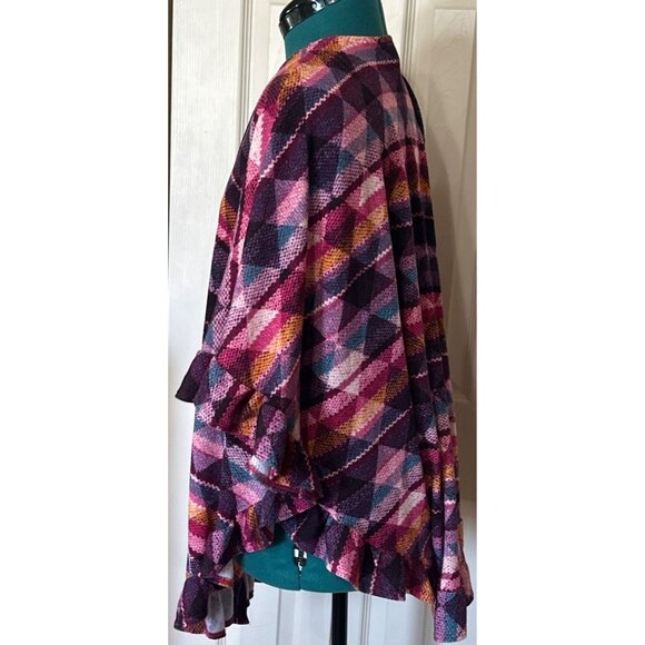 Heimish U.S.A. Open Front Knit Top High Low Stretch Polyester Blend Women Size L - Picture 11 of 14